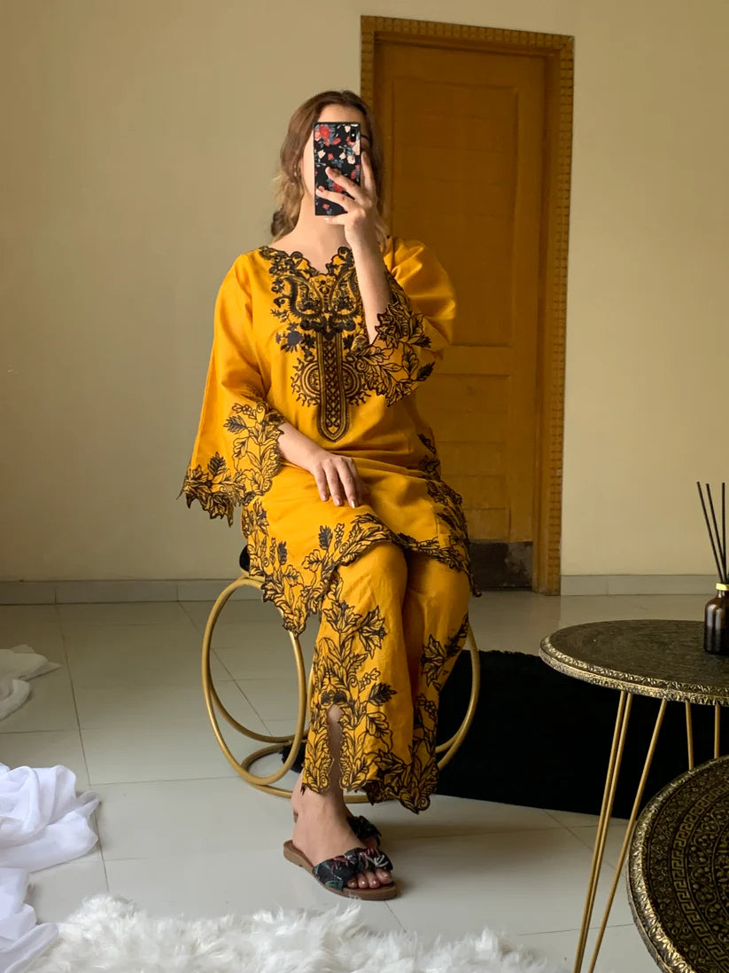 Cyan Embroidered 2pc