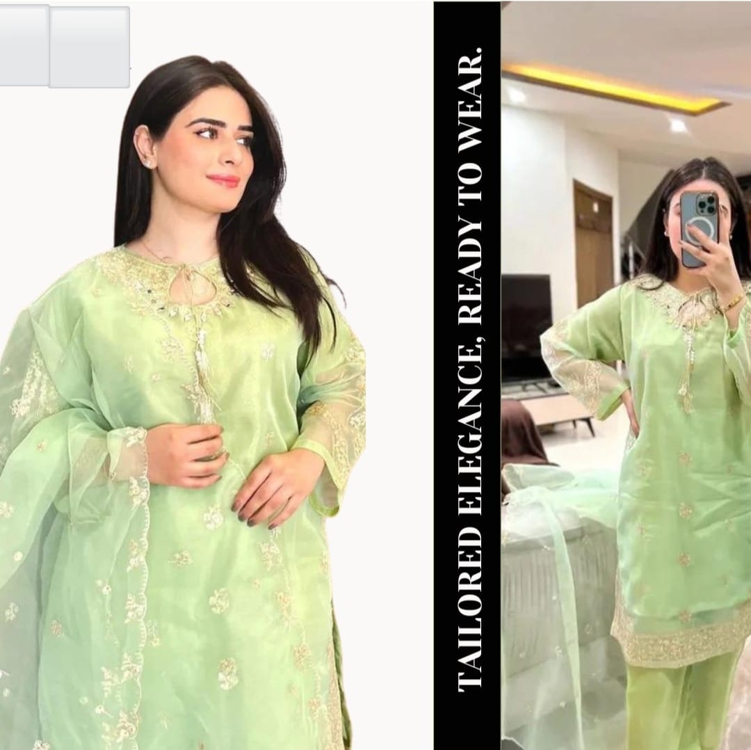MIRROR WORK ORGANZA 3PC