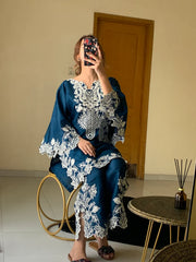 Cyan Embroidered 2pc