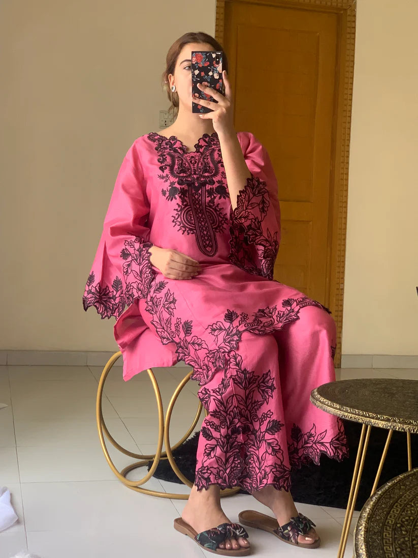 Cyan Embroidered 2pc