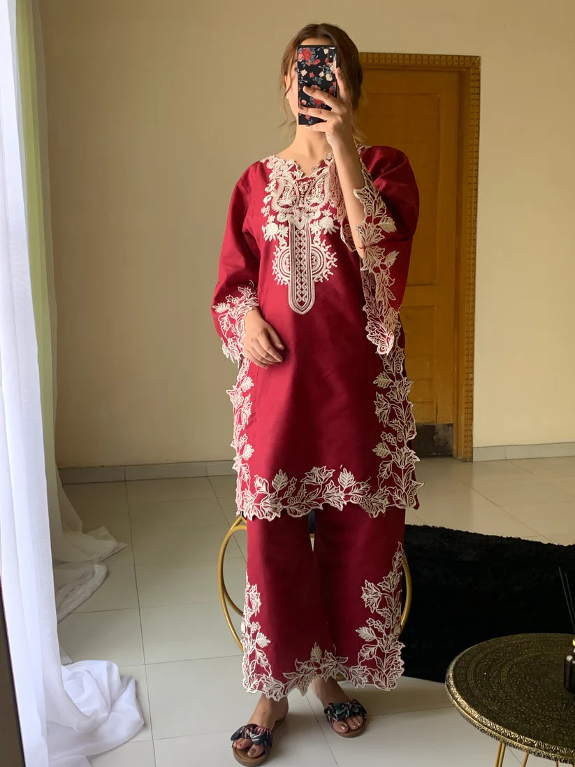 Cyan Embroidered 2pc