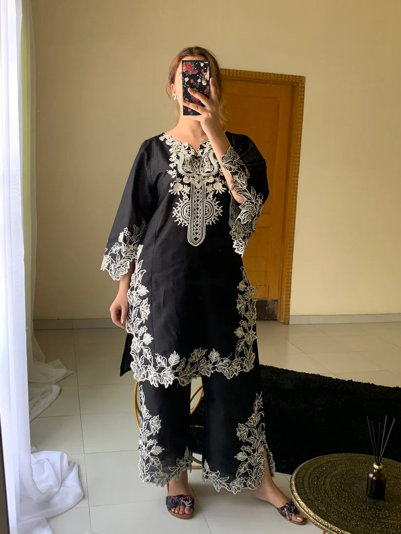 Cyan Embroidered 2pc