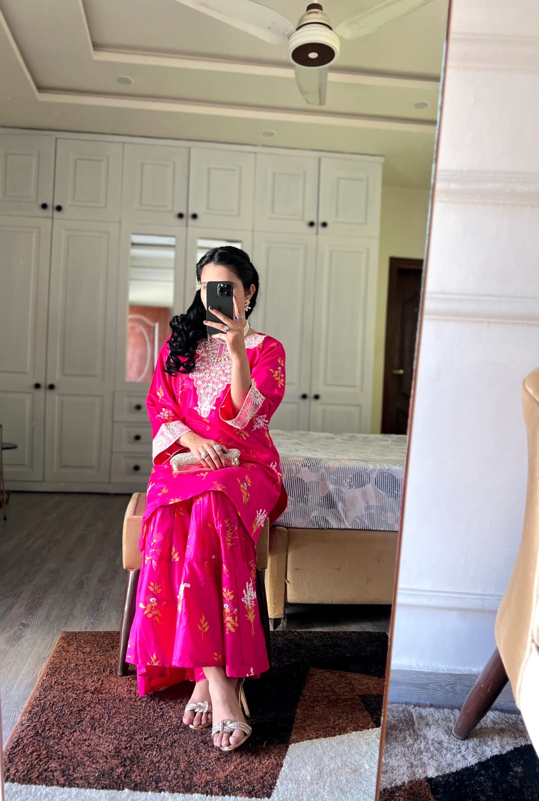 Powder Pink Embroidery-Printed 2pcs