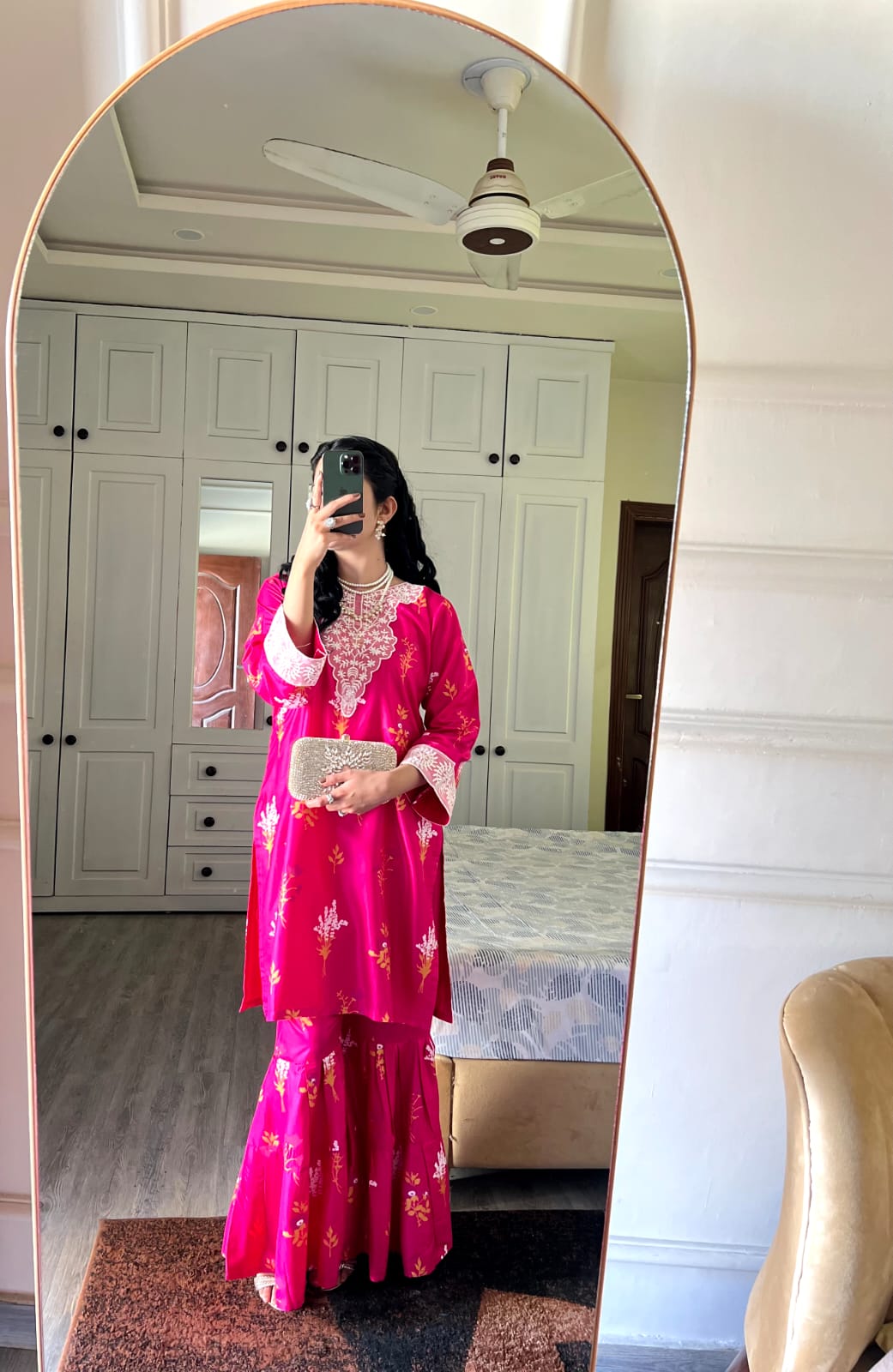 Powder Pink Embroidery-Printed 2pcs