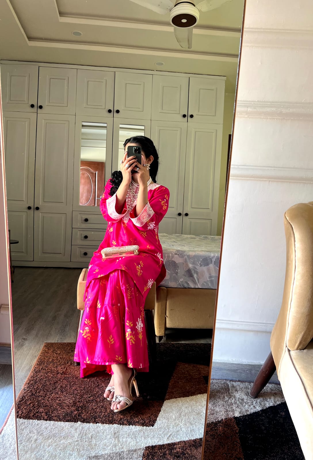 Powder Pink Embroidery-Printed 2pcs