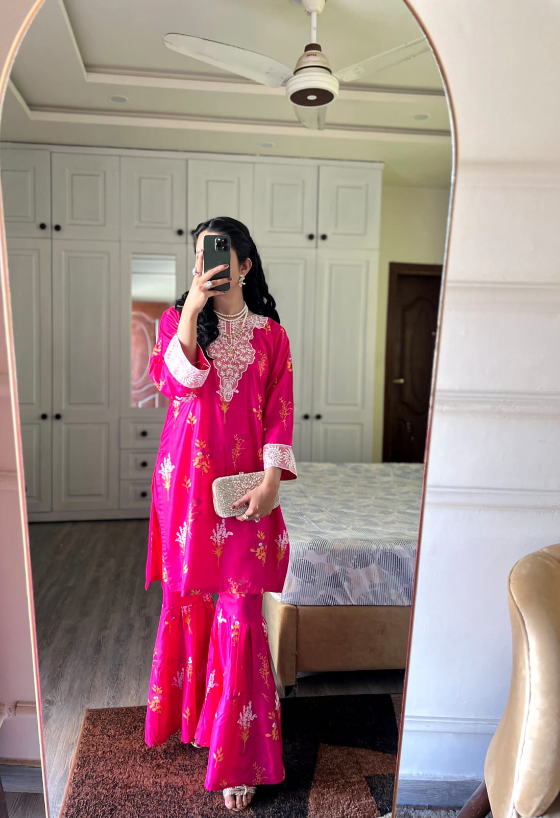 Powder Pink Embroidery-Printed 2pcs