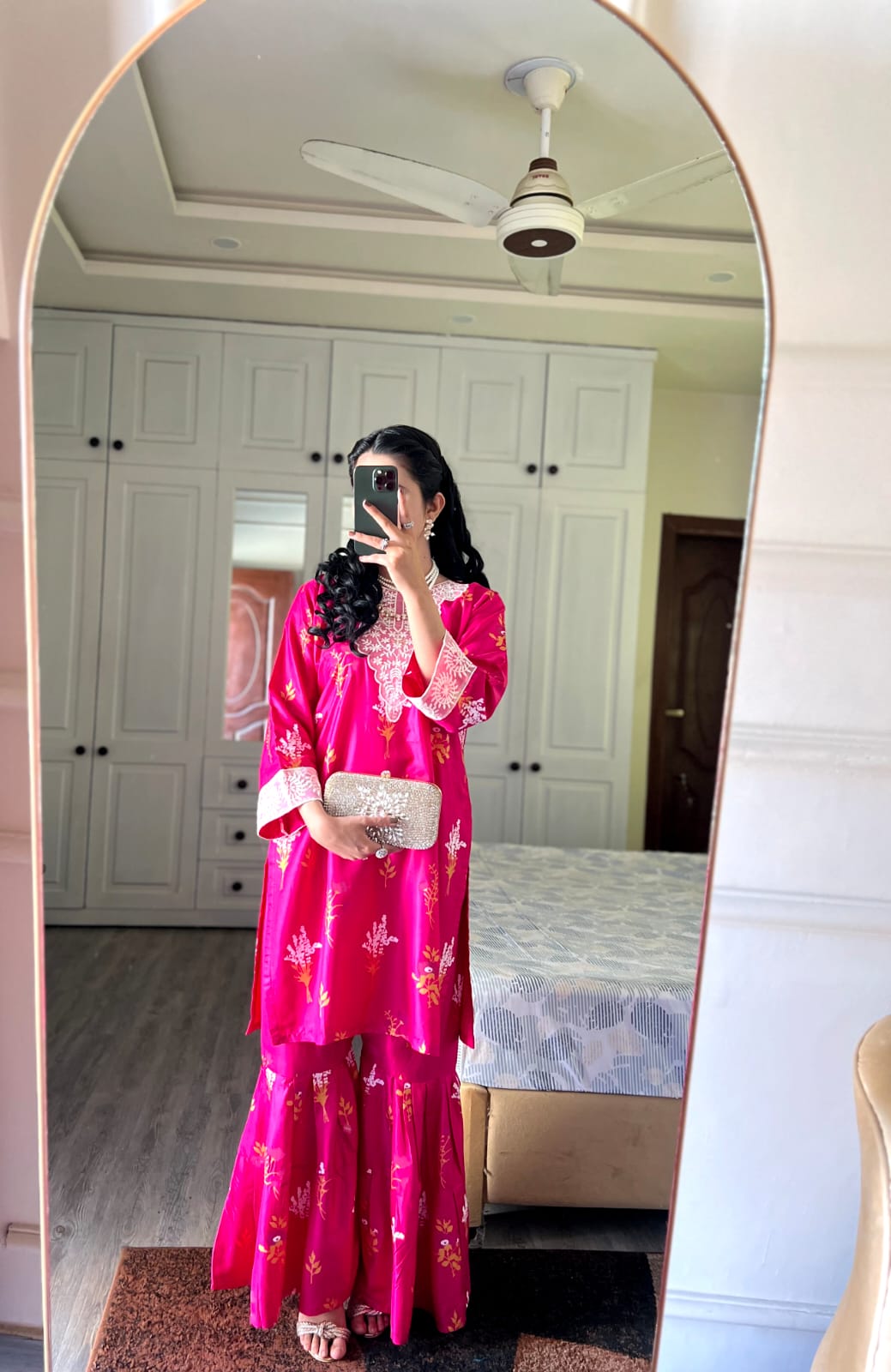 Powder Pink Embroidery-Printed 2pcs