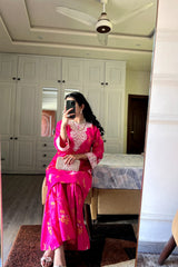 Powder Pink Embroidery-Printed 2pcs